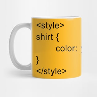 HTML Style Yellow Mug